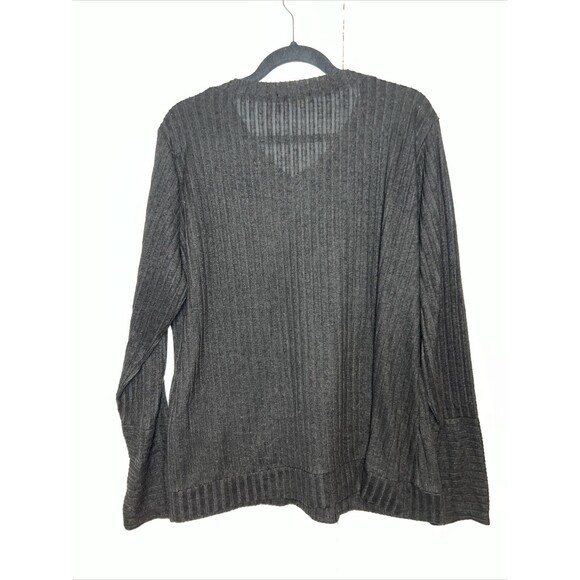 Moshu Soft Womens Knit Top Classic Black Long Sleeved Ribbed XXL Lightweight New - Picture 5 of 8